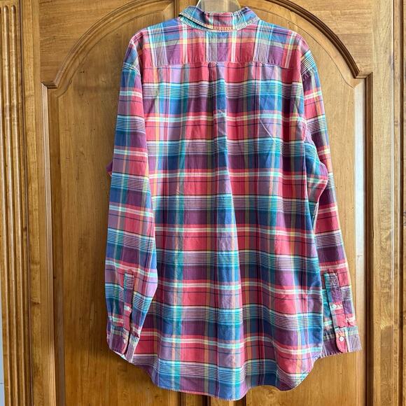 Ralph Lauren color pony  button down plaid shirt long sleeve men’s 2XLT tall XXL - Picture 8 of 12